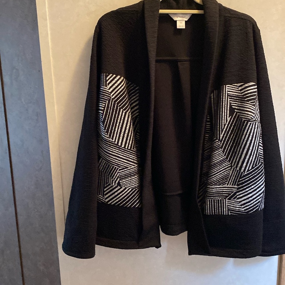 Black with silver design blazer